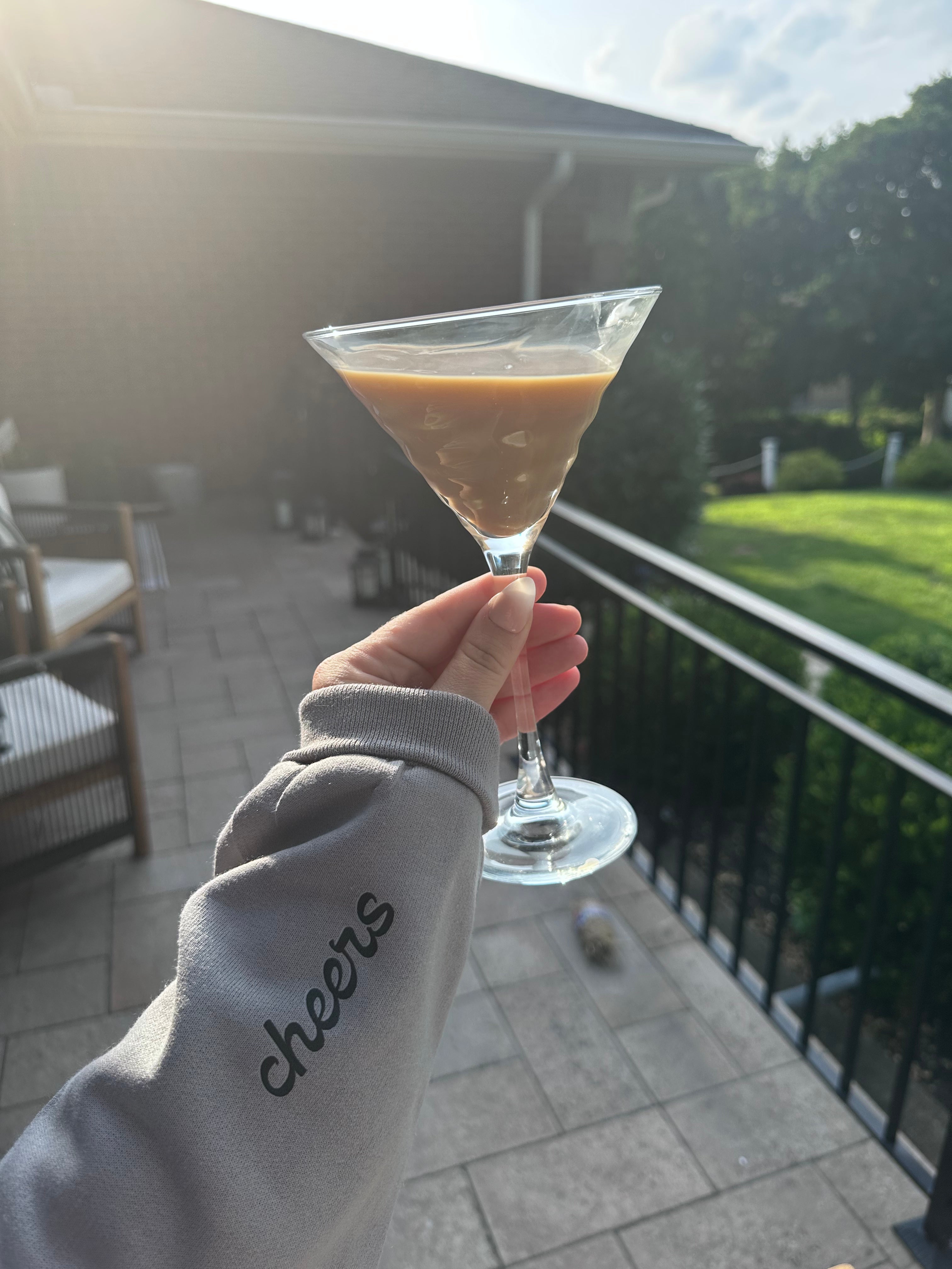 ESPRESSO MARTINIS ♡ printed sweatshirt with cheers cuff