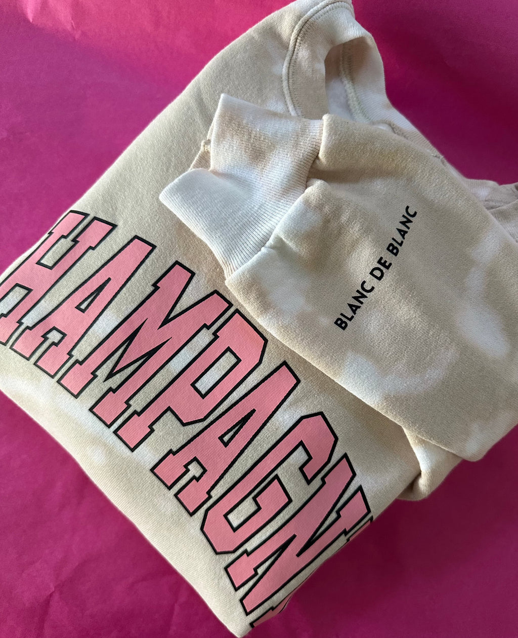 CHAMPAGNE ♡ tie-dye sweatshirt with customizable cuff