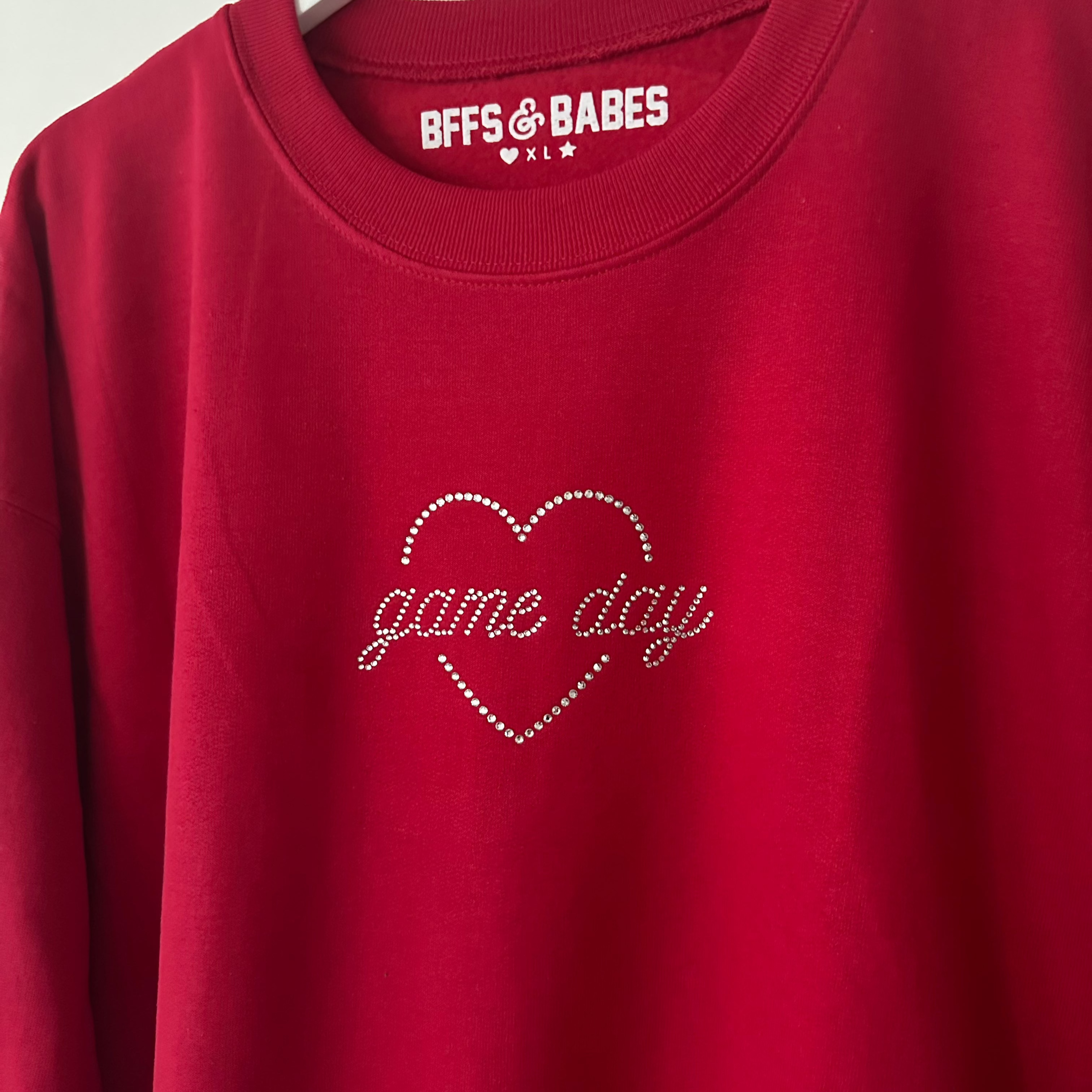 GAME DAY SHINE ♡ rhinestone sweatshirt