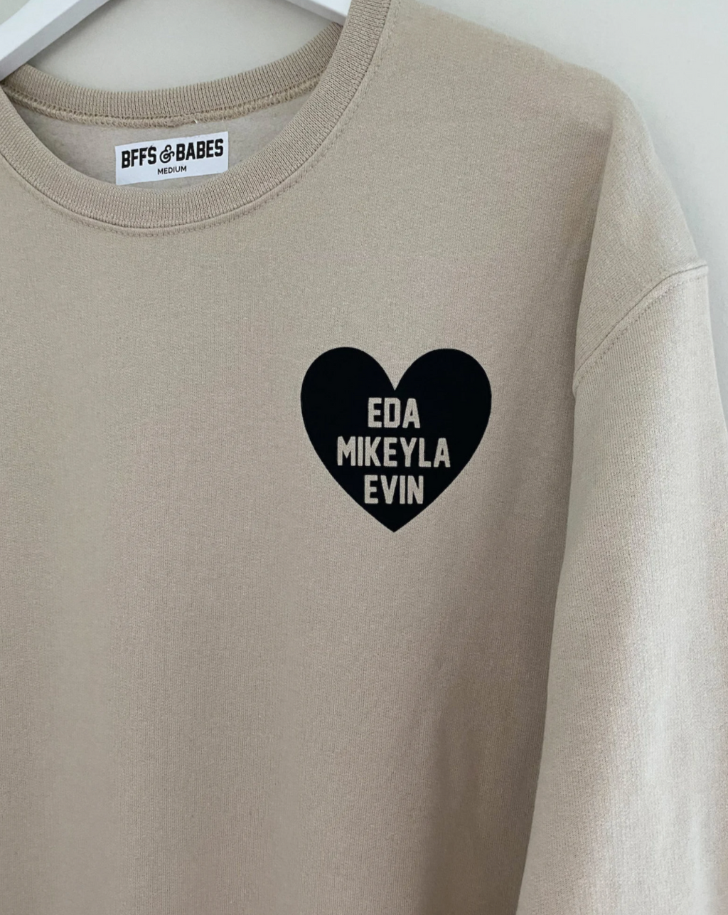 HEART U MOST ♡ beige personalizable sweatshirt