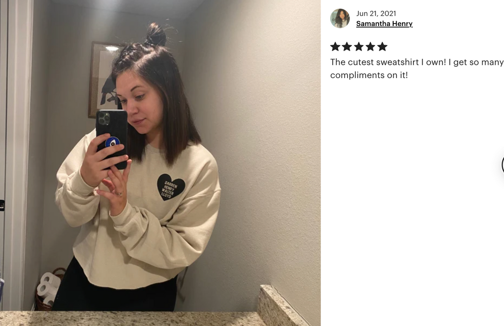 HEART U MOST ♡ beige personalizable sweatshirt