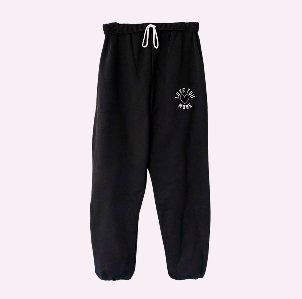 LOVE U MORE ♡ adult embroidered sweatpants