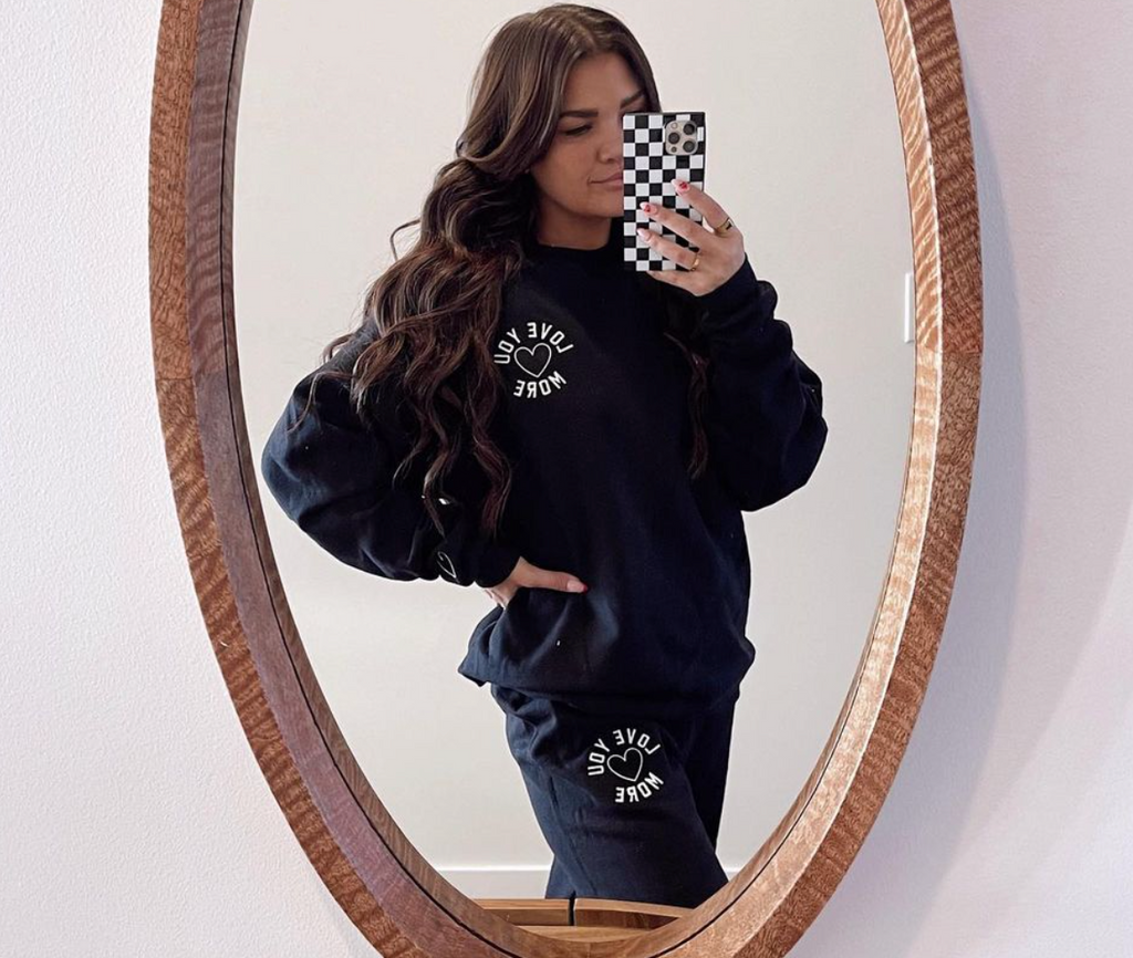 LOVE U MORE ♡ adult embroidered sweatpants